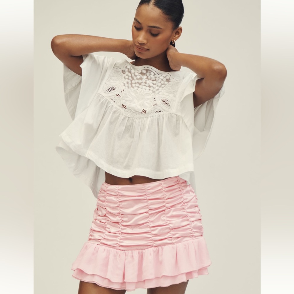PQ Swim Light Pink Ruched Mini Skirt